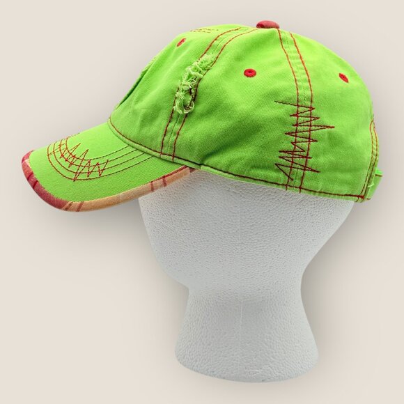 Silver Dollar City Green Distressed Baseball Cap Red Plaid Details Child Size - Picture 2 of 8